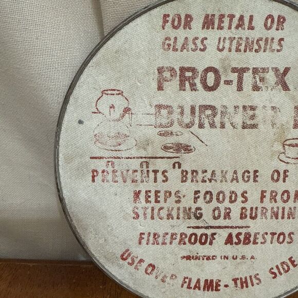 Vintage Pro-Tex Metal Kitchen Hot Pad Trivet Diner Antique Stove Top‎ Burner Pad - Picture 5 of 6